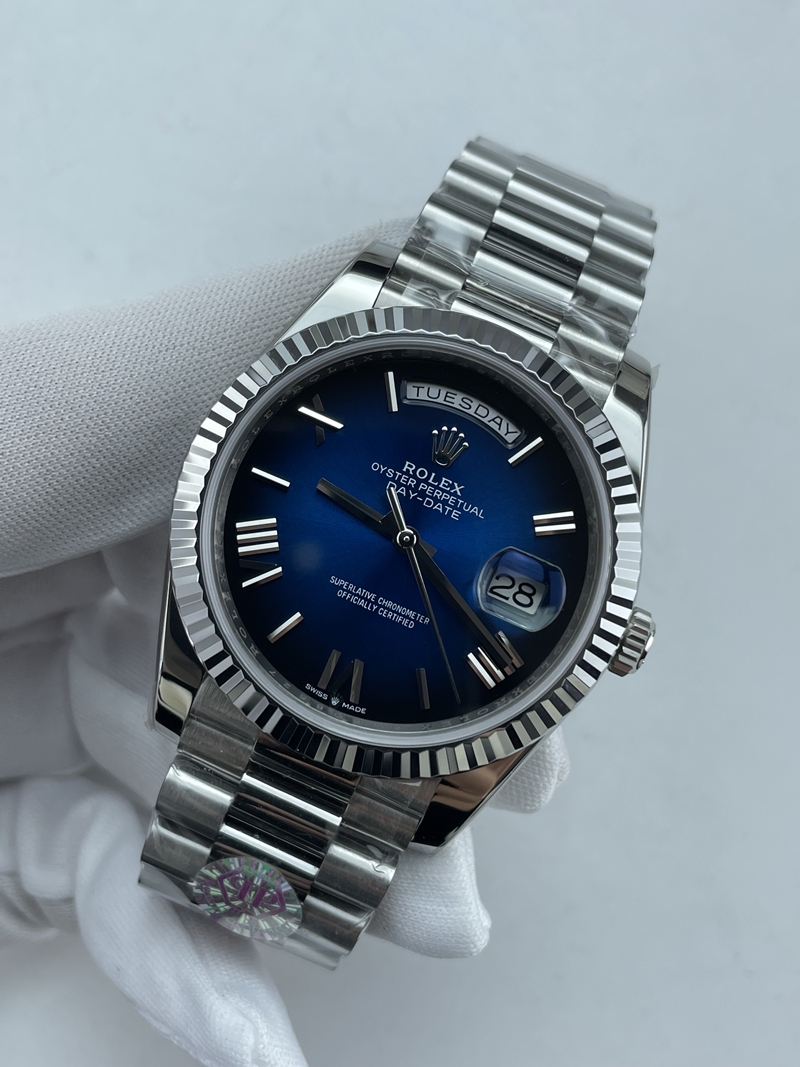 (준비완료/특급배송)NO.3660/QP공장 롤렉스 데이데이트40 텅스텐 블루옴브레로만다이얼
